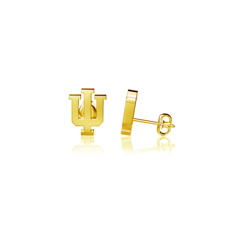 Indiana University Post Earrings - Gold Plated