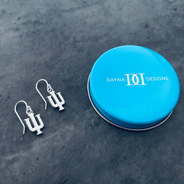 Indiana University Dangle Earrings - Silver