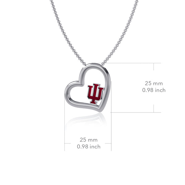 Indiana University Heart Necklace - Enamel