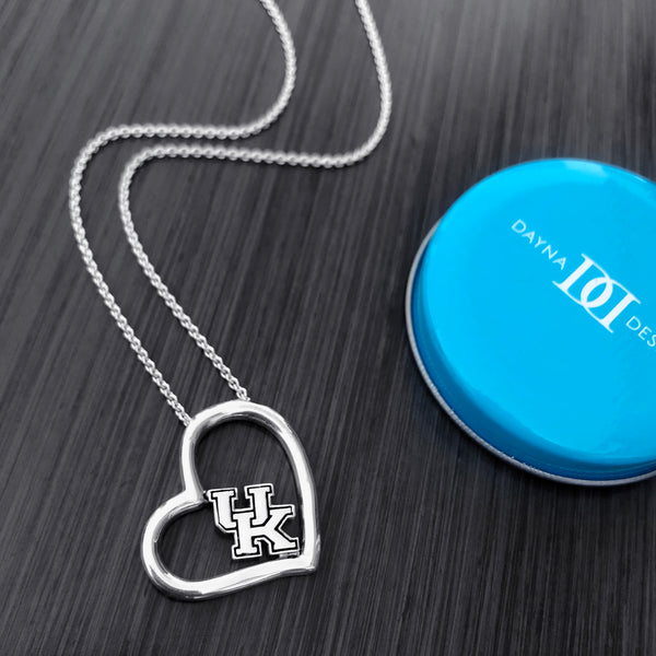 University of Kentucky Heart Necklace - Silver