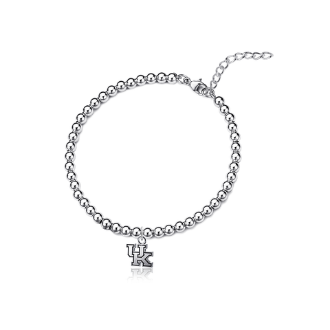 University of Kentucky Silver Beaded Bracelet