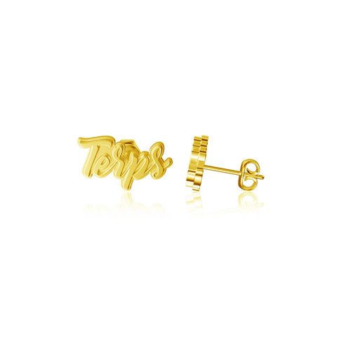 Maryland Terrapins Post Earrings - Gold Plated