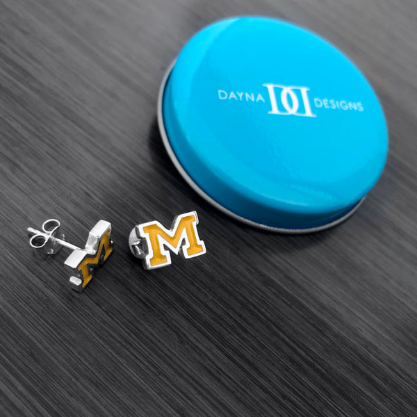 University of Michigan Stud Earrings - Enamel