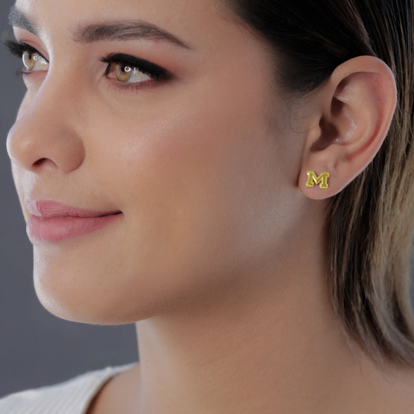 University of Michigan Stud Earrings - Gold