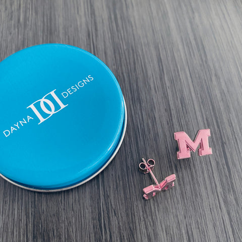 University of Michigan Stud Earrings - Rose Gold