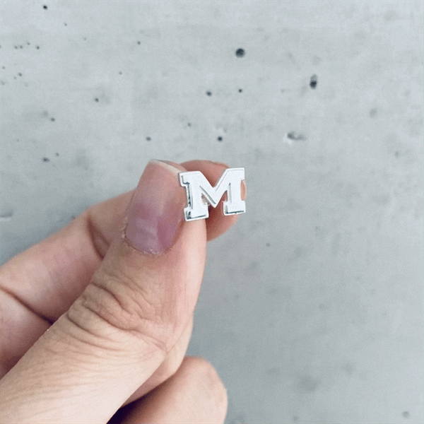 University of Michigan Stud Earrings - Silver