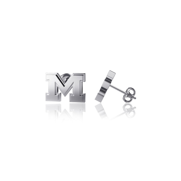 University of Michigan Stud Earrings - Silver