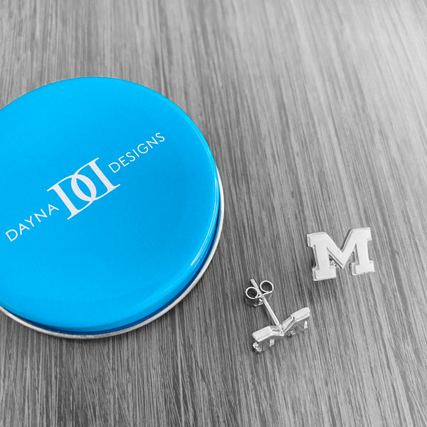 University of Michigan Stud Earrings - Silver