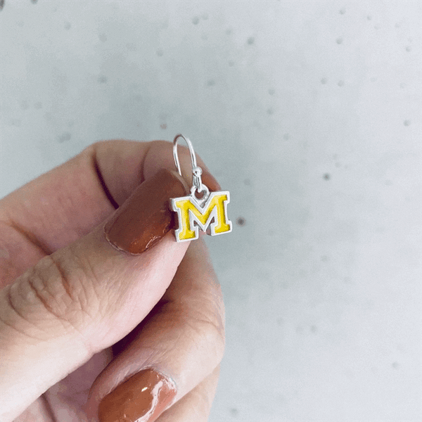 University of Michigan Dangle Earrings - Enamel
