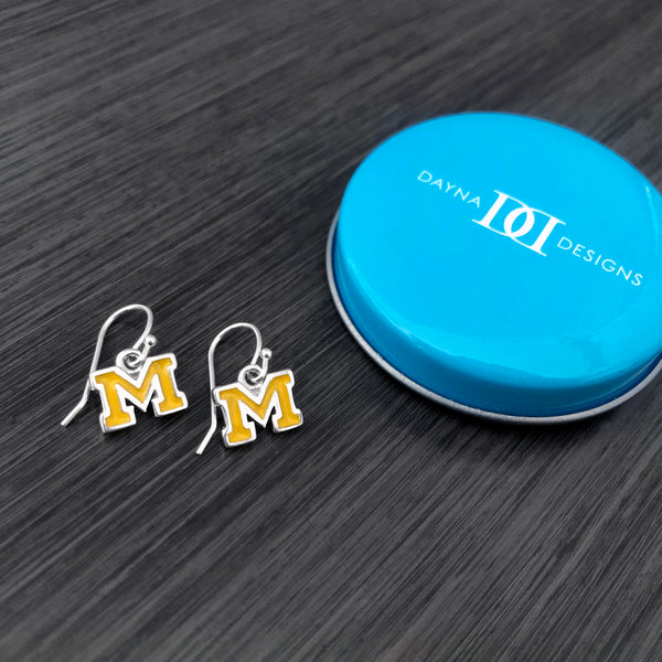 University of Michigan Dangle Earrings - Enamel