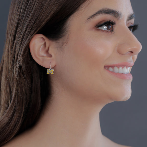 University of Michigan Dangle Earrings - Enamel