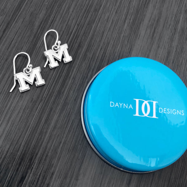 University of Michigan Dangle Earrings - Silver