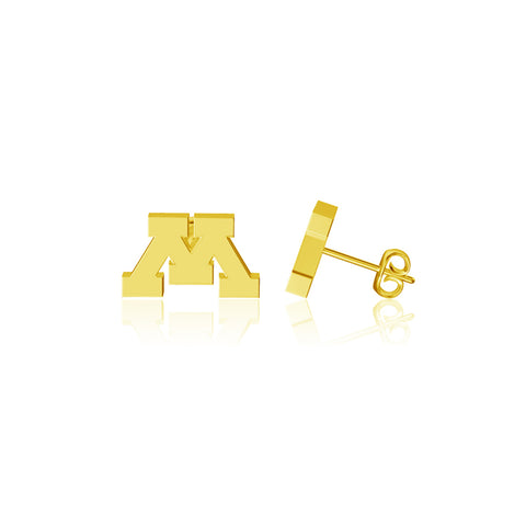 University of Minnesota Post Earrings - Gold Plated