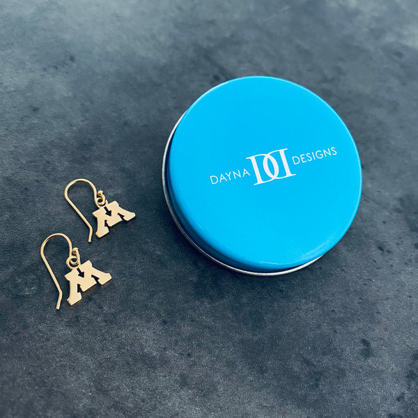 University of Minnesota Dangle Earrings - Gold