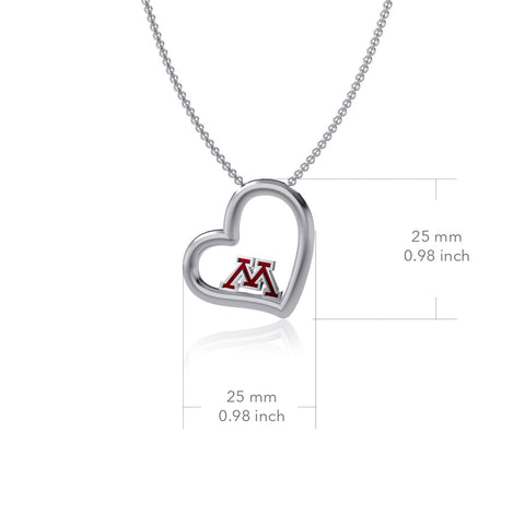 University of Minnesota Heart Necklace - Enamel