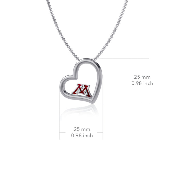 University of Minnesota Heart Necklace - Enamel