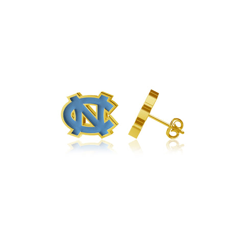 University of North Carolina Post Earrings - Gold Plated Enamel