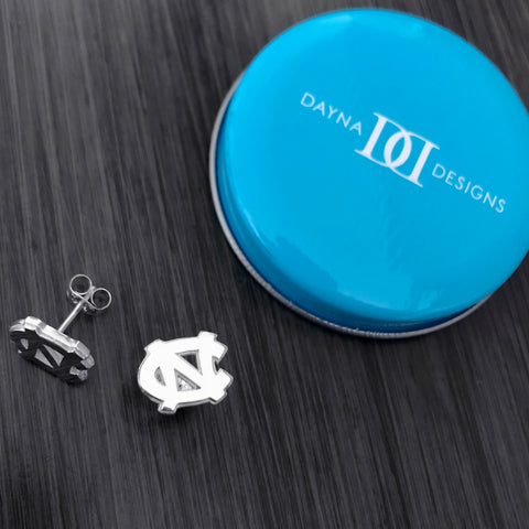 University of North Carolina Stud Earrings - Silver
