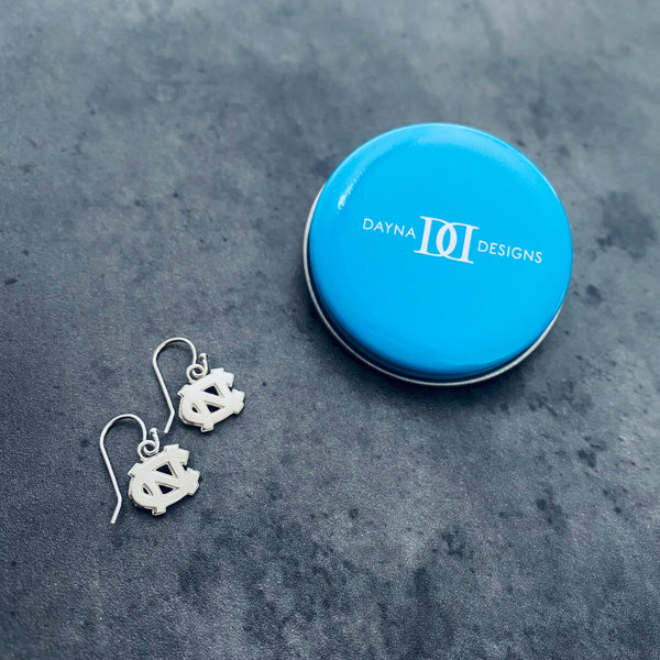 University of North Carolina Dangle Earrings - Silver