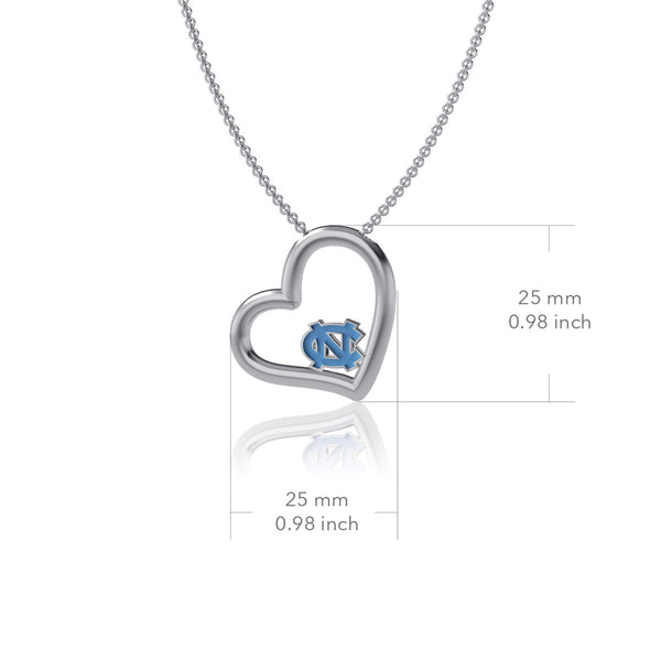 University of North Carolina Heart Necklace - Enamel