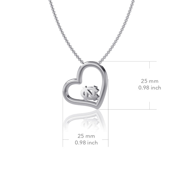 University of North Carolina Heart Necklace - Silver