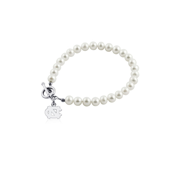 University of North Carolina Pearl Bracelet - Silver