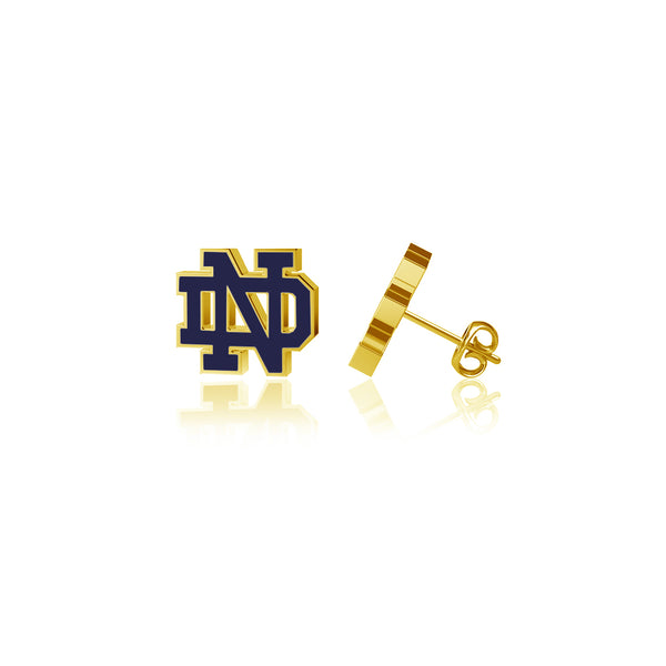 University of Notre Dame Stud Earrings - Gold Enamel