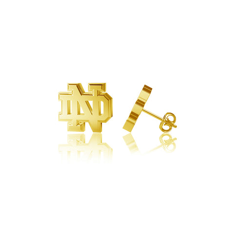 University of Notre Dame Post Earrings - Gold Plated