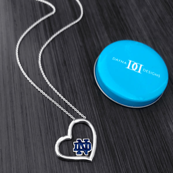 University of Notre Dame Heart Necklace - Enamel
