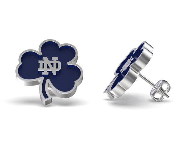 University of Notre Dame Shamrock Stud Earrings - Enamel