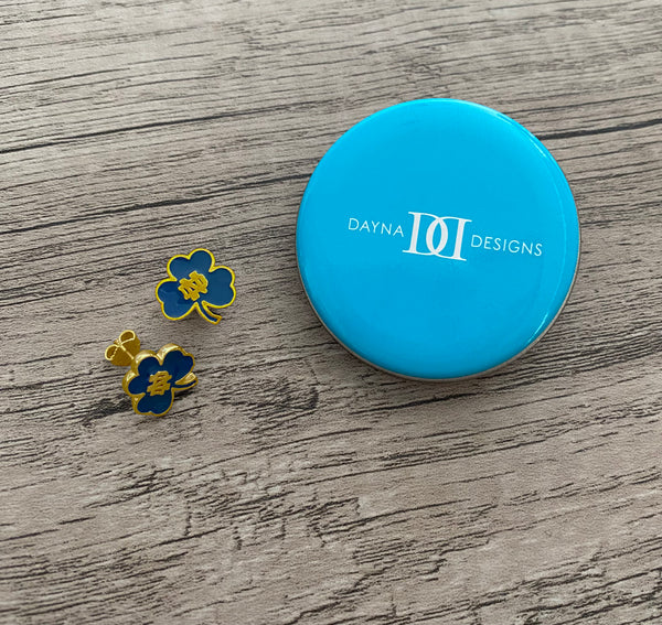 University of Notre Dame Shamrock Stud Earrings - Gold Enamel