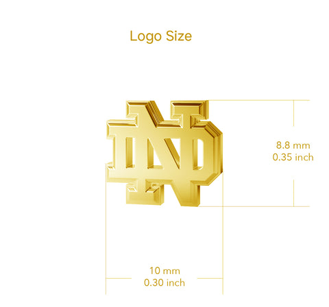 University of Notre Dame Post Earrings - Gold Plated
