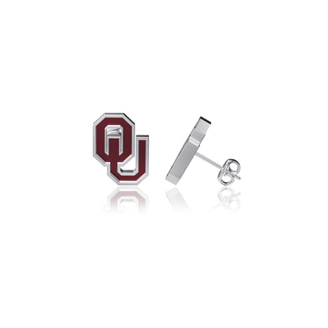 University of Oklahoma Post Earrings - Enamel