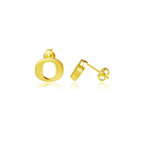 University of Oregon Post Earrings - Gold Plated