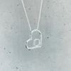 University of Oregon Heart Necklace - Silver