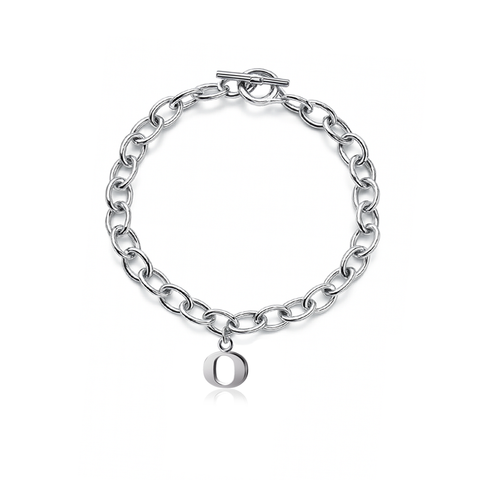 University of Oregon Link Bracelet - Silver
