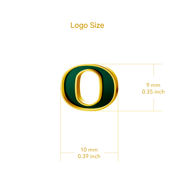 University of Oregon Stud Earrings - Gold Enamel