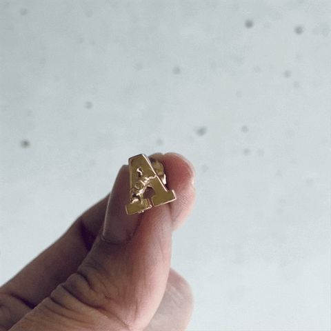 US Military Academy Black Knights Stud Earrings - Gold