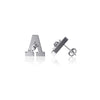 US Military Academy Black Knights Stud Earrings - Silver