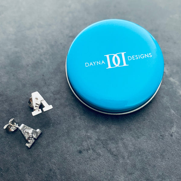 US Military Academy Black Knights Stud Earrings - Silver