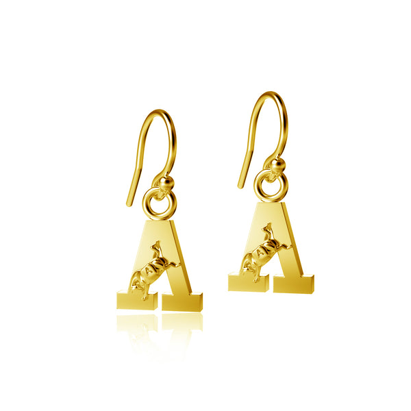 US Military Academy Black Knights Dangle Earrings - Gold