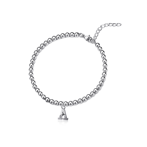 US Military Academy Black Knights Silver Beaded Bracelet