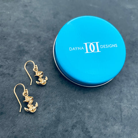US Naval Academy Dangle Earrings - Gold
