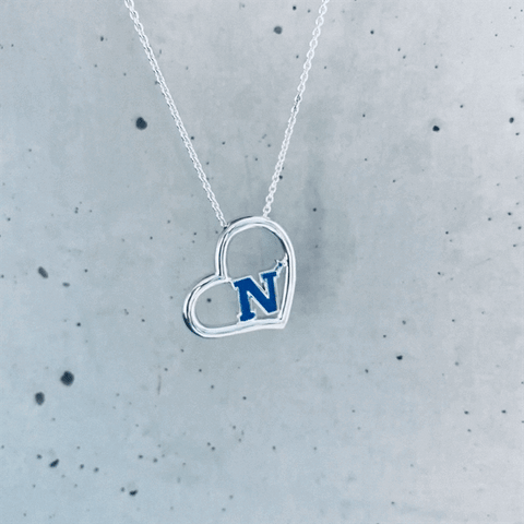 US Naval Academy Heart Necklace - Enamel