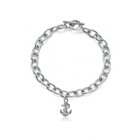 US Naval Academy Link Bracelet - Silver