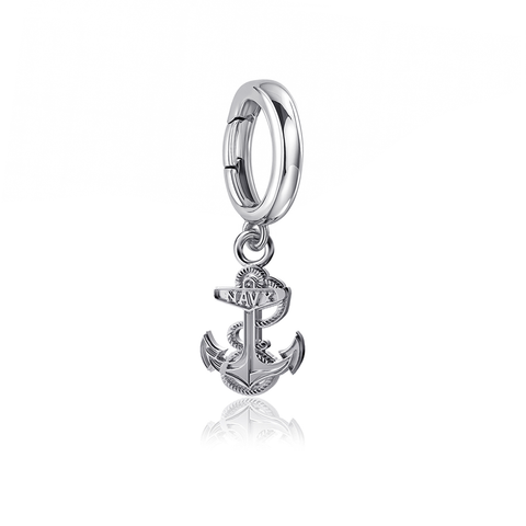 US Naval Academy Bracelet Charm - Silver