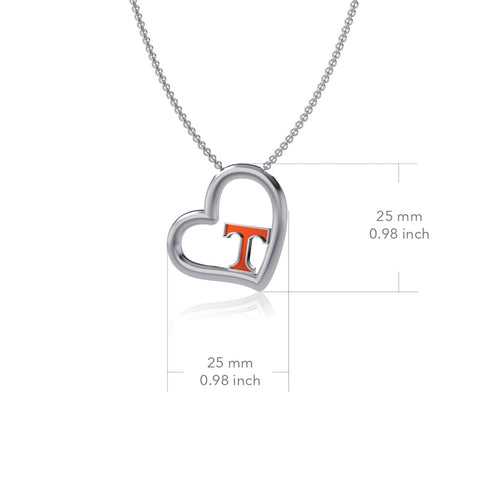 University of Tennessee Heart Pendant Necklace - Enamel