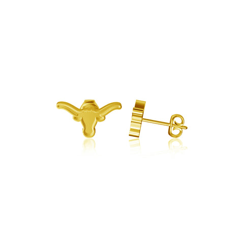 Texas Longhorns Post Earrings - Gold Plated