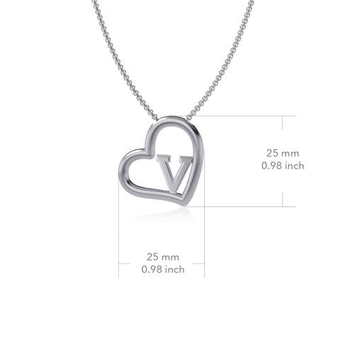 Virginia Cavaliers Heart Pendant Necklace - Silver