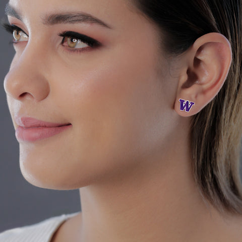 Washington Huskies Stud Earrings - Enamel